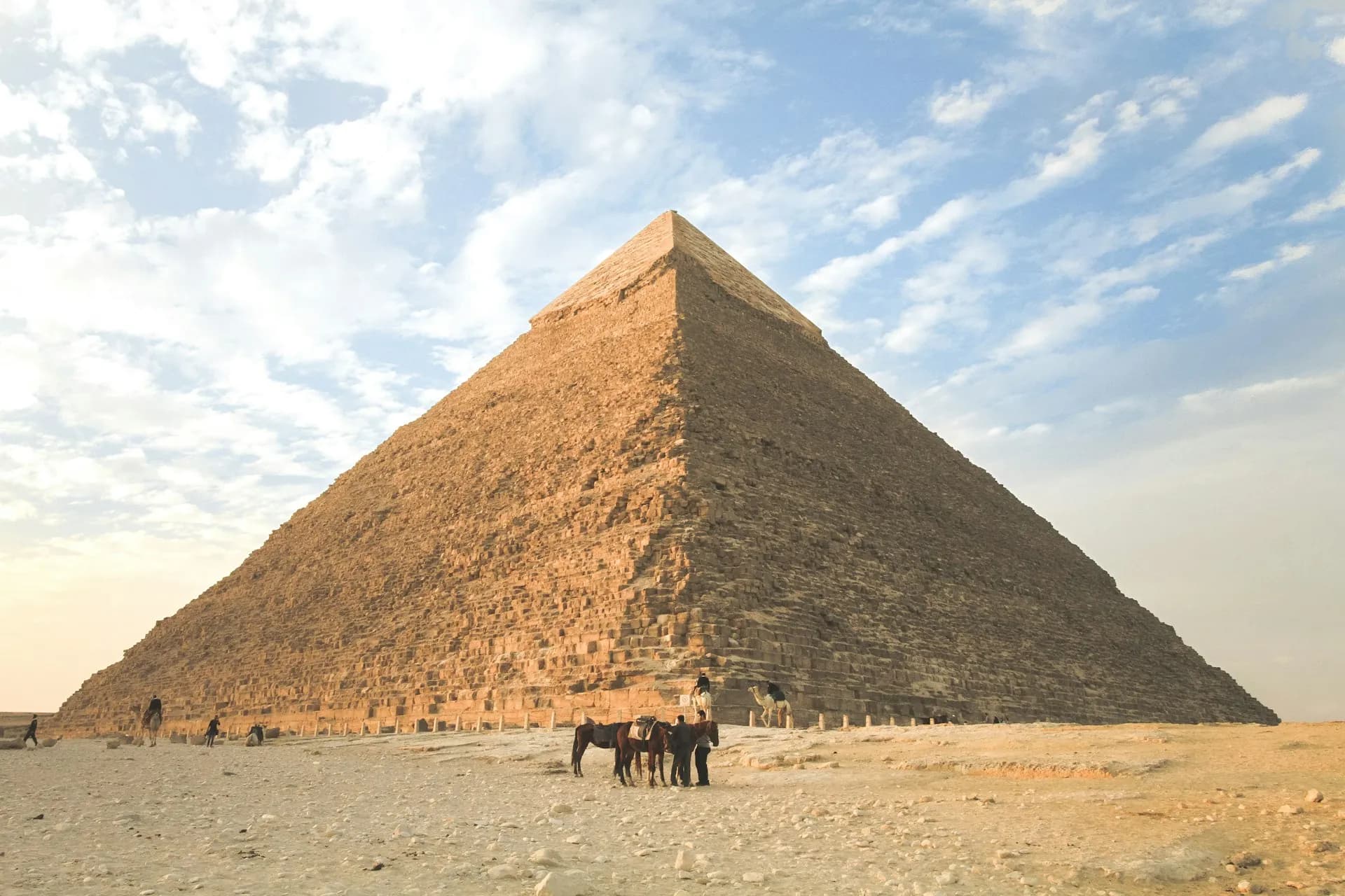 Pyramids at golden hour in Egypt